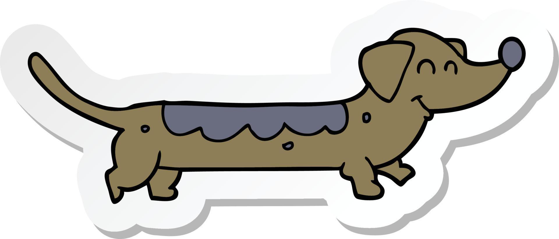 sticker van een tekenfilmhond vector