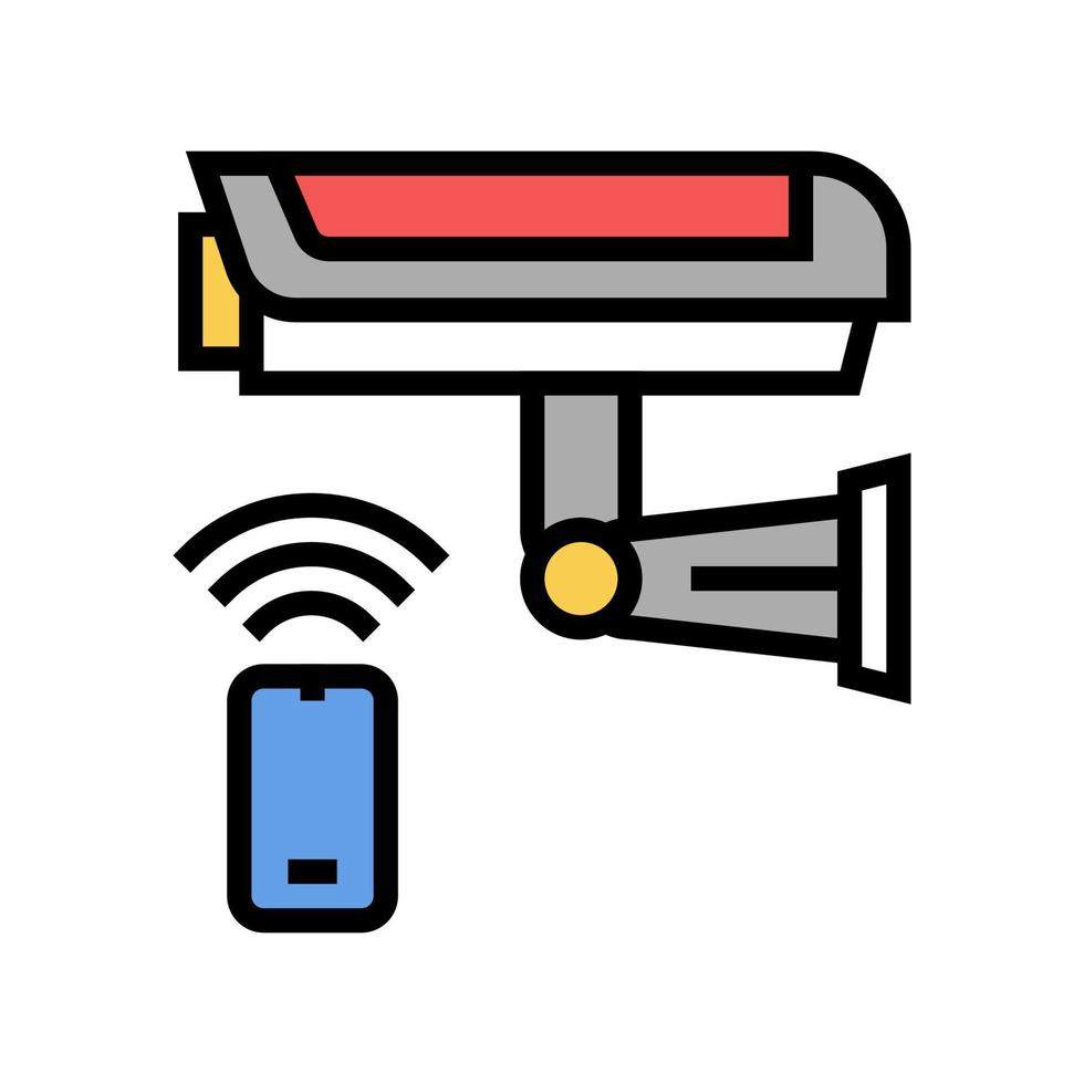 videocamera, beveiligingssysteem afstandsbediening kleur pictogram vectorillustratie vector