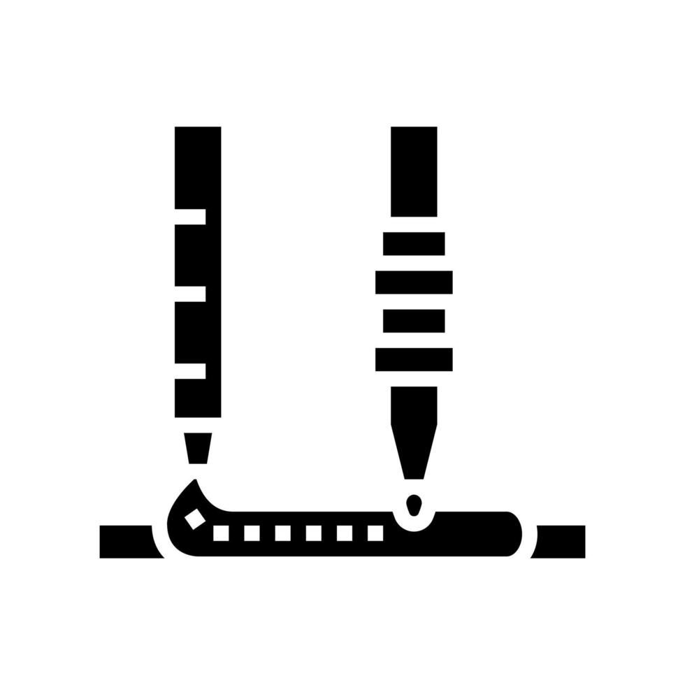 ondergedompeld booglassen glyph pictogram vectorillustratie vector