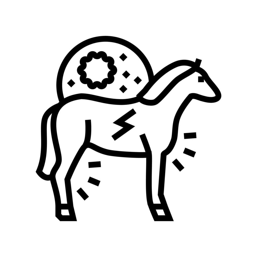 encefalitis paard lijn pictogram vectorillustratie vector