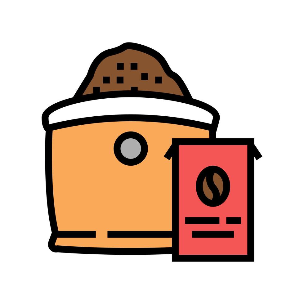 gemalen koffie zak kleur pictogram vectorillustratie vector