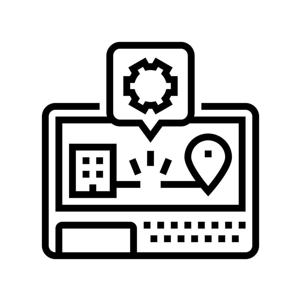 gps-navigatiesysteem reparatie lijn pictogram vectorillustratie vector