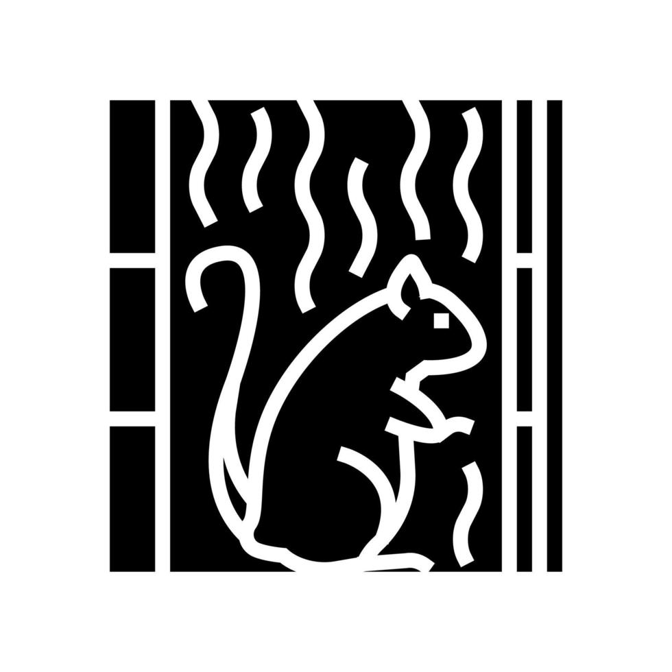 rat leeft in watten in muur glyph pictogram vectorillustratie vector