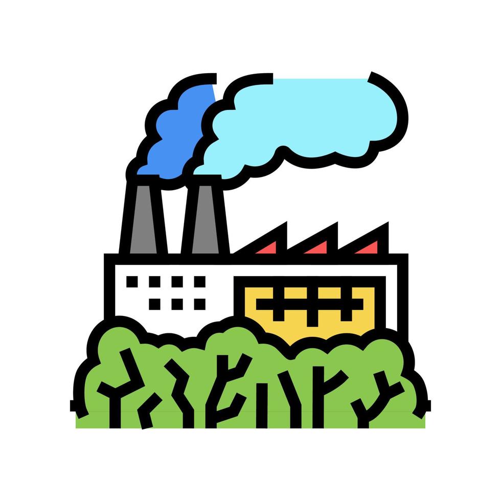 groene fabriek kleur pictogram vectorillustratie vector