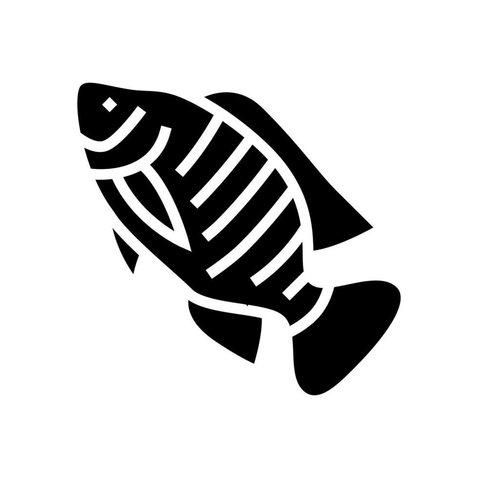 nijl tilapia glyph pictogram vectorillustratie vector