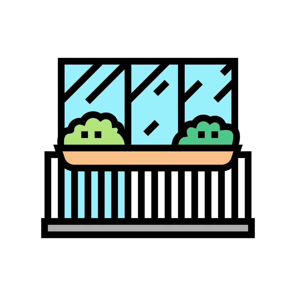 plant op balkon kleur pictogram vectorillustratie vector