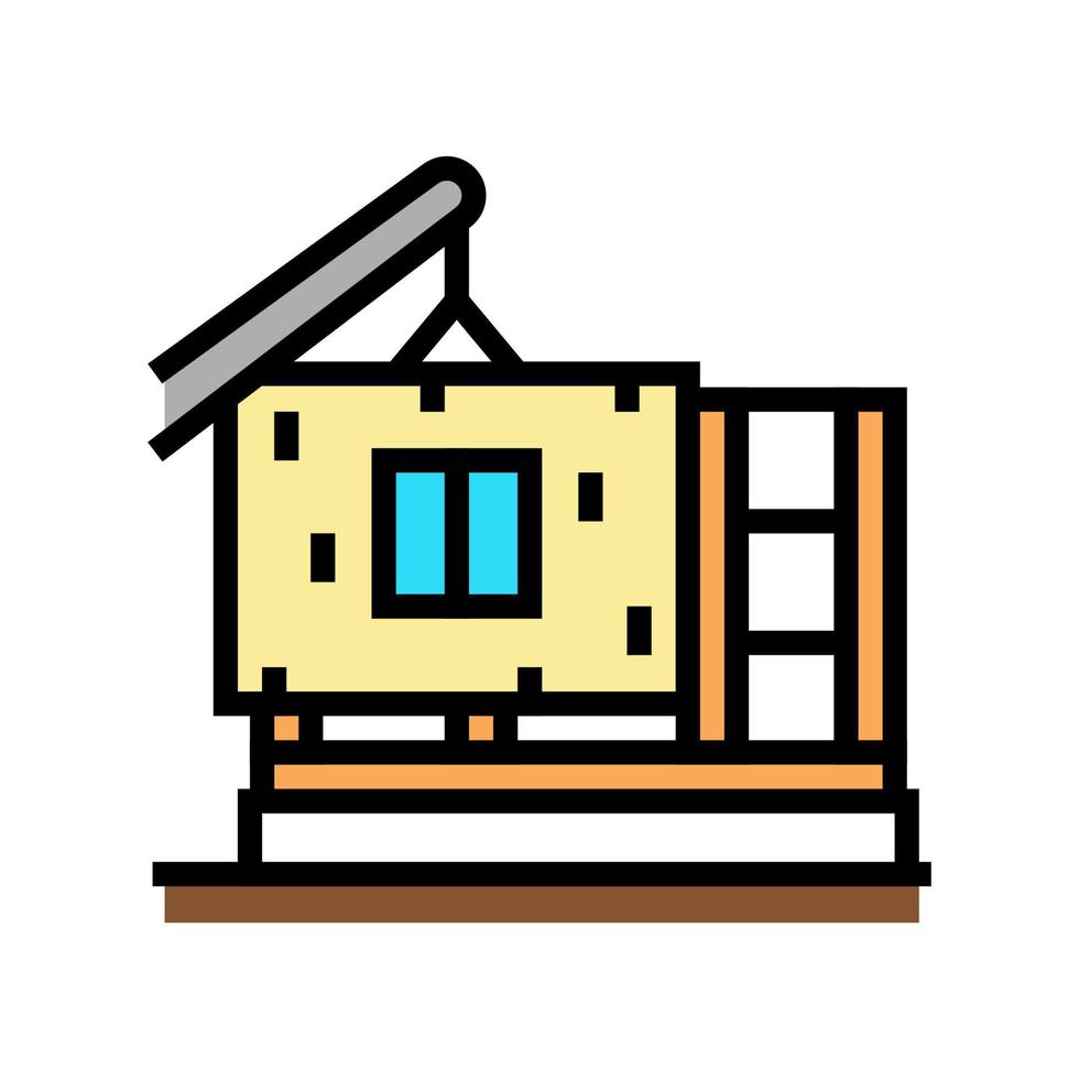 klaar muur voor het bouwen van huis kleur pictogram vectorillustratie vector