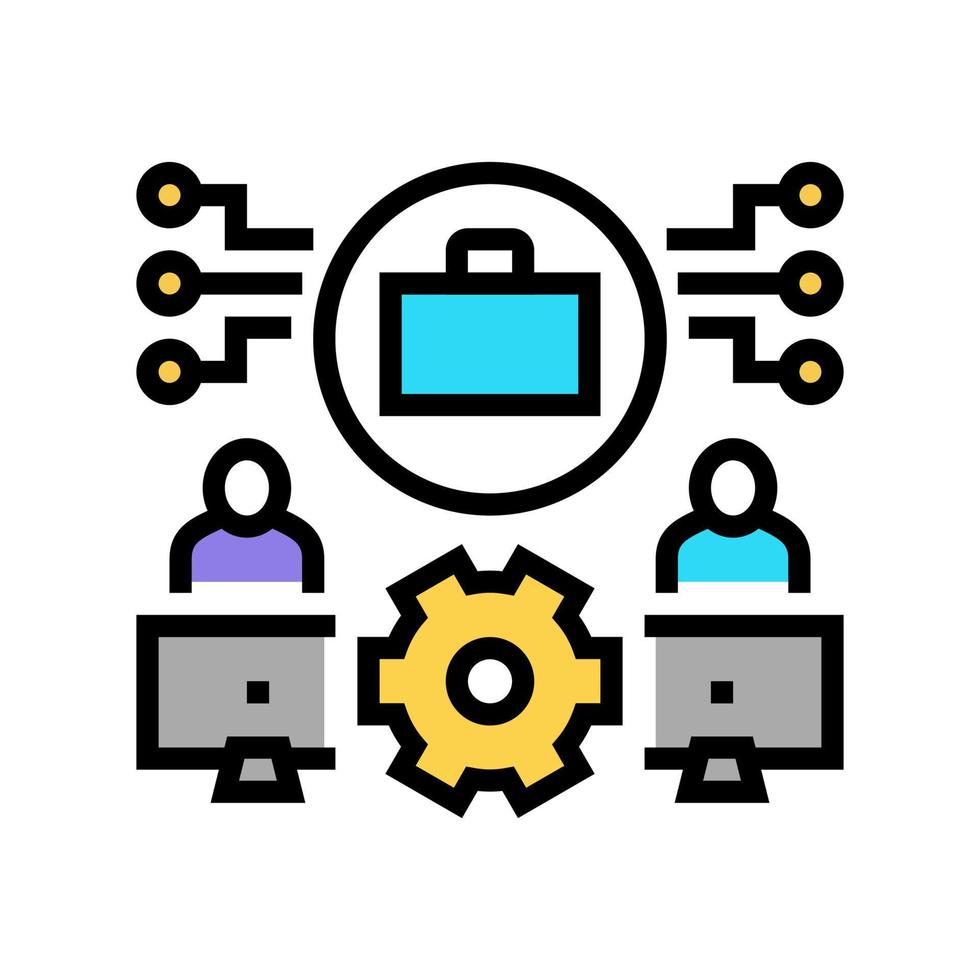 werk systeem kleur pictogram vectorillustratie vector