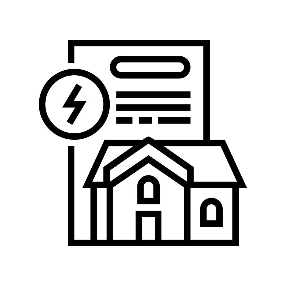 huis elektriciteit contract lijn pictogram vectorillustratie vector