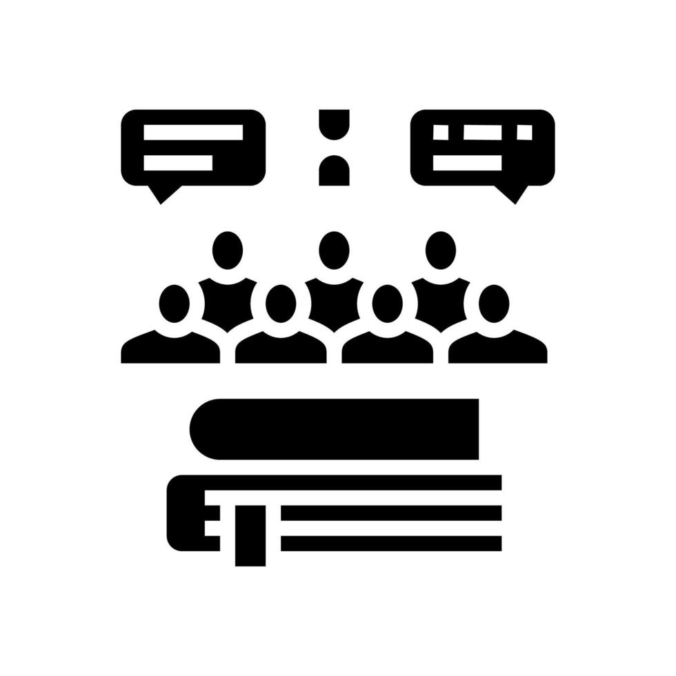 sociale geschiedenis glyph pictogram vectorillustratie vector