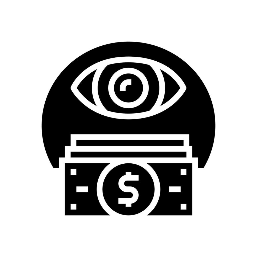 geld tracking glyph pictogram vectorillustratie vector