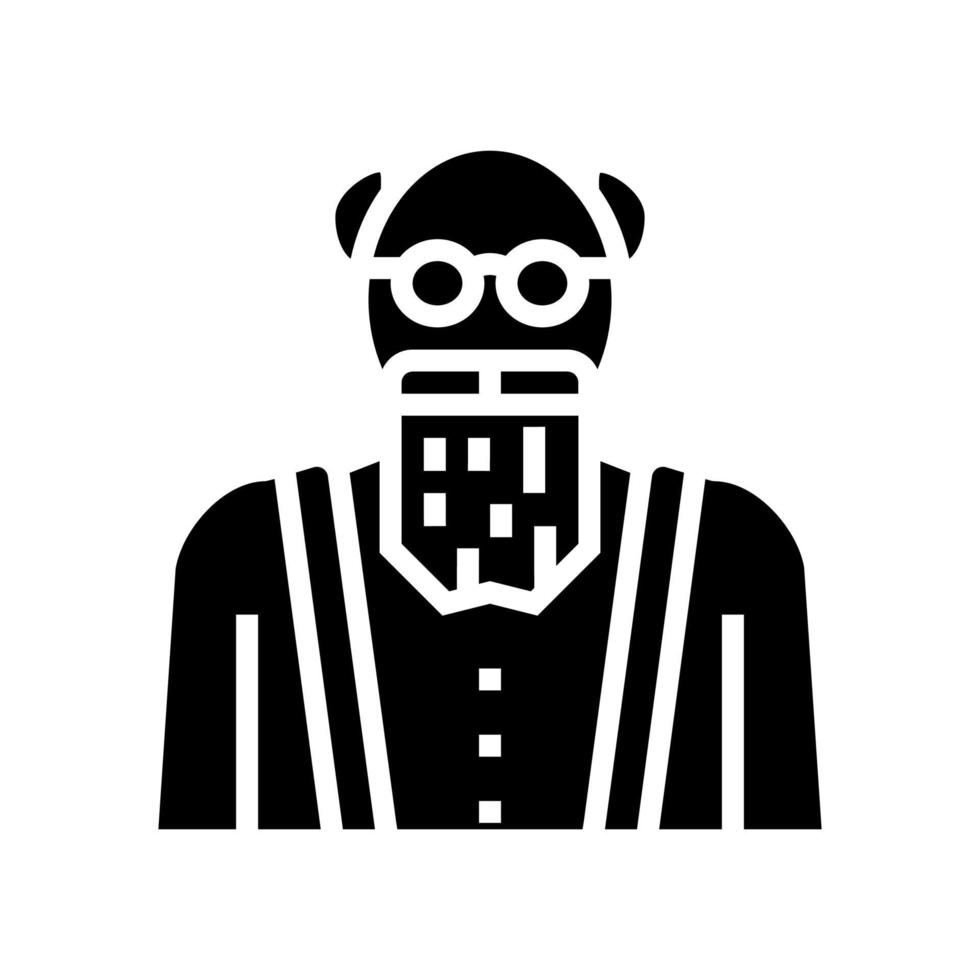 bejaarde man grootvader glyph pictogram vectorillustratie vector