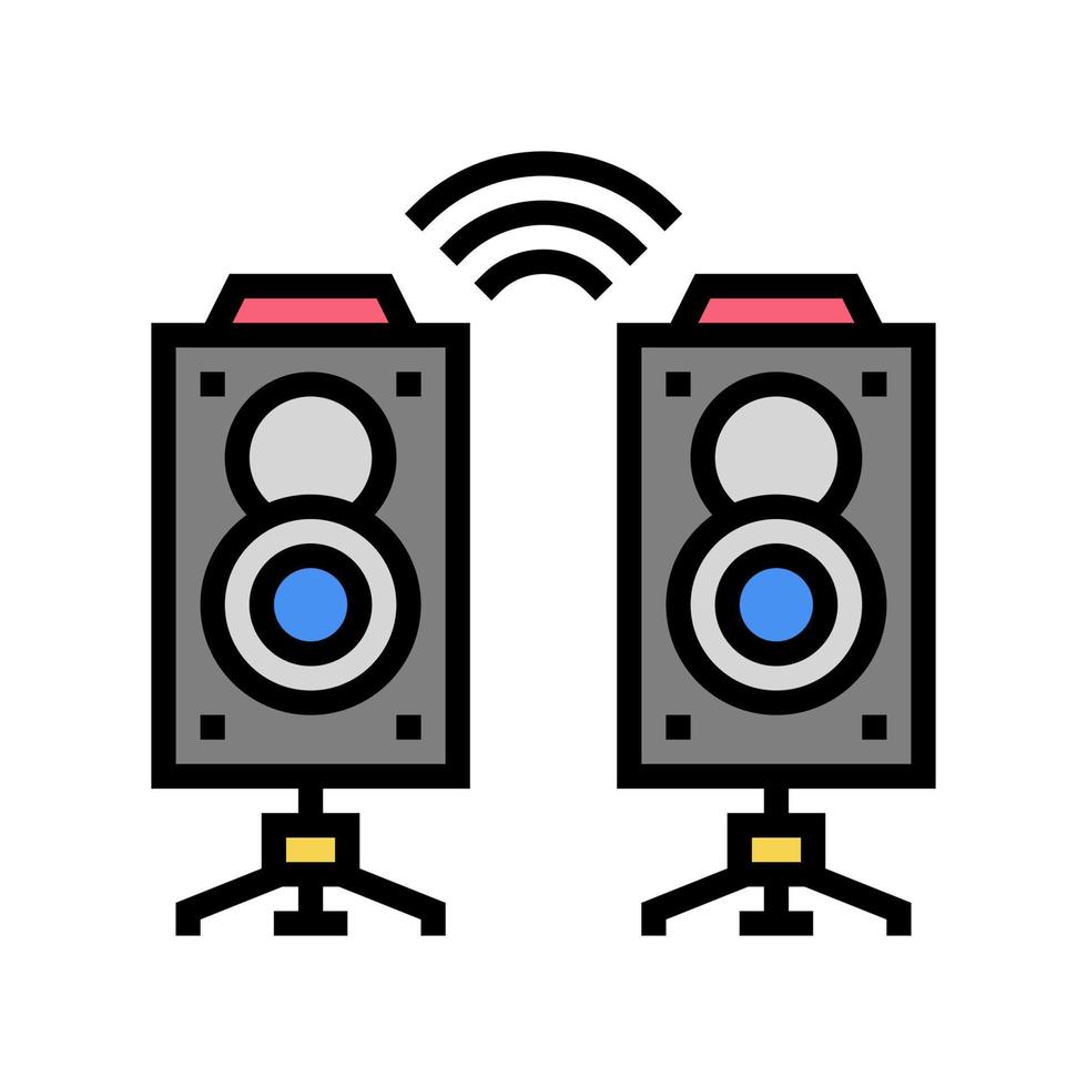 dynamisch op het podium spelen muziek kleur pictogram vectorillustratie vector