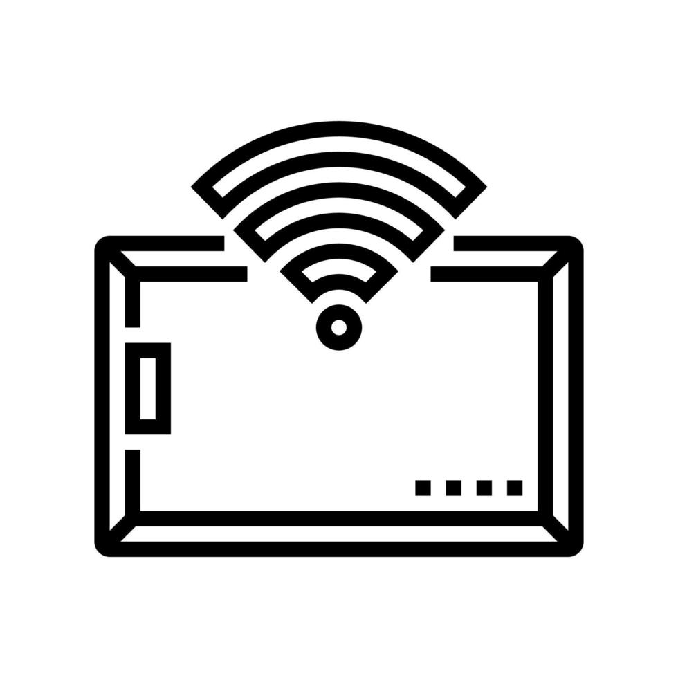 kaart met rfid-technologie draadloze toegang lijn pictogram vectorillustratie vector