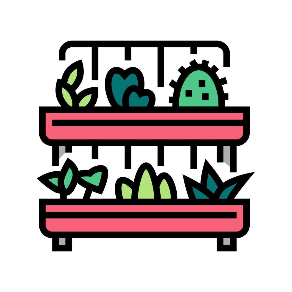 binnenlandse plant in pot kleur pictogram vectorillustratie vector