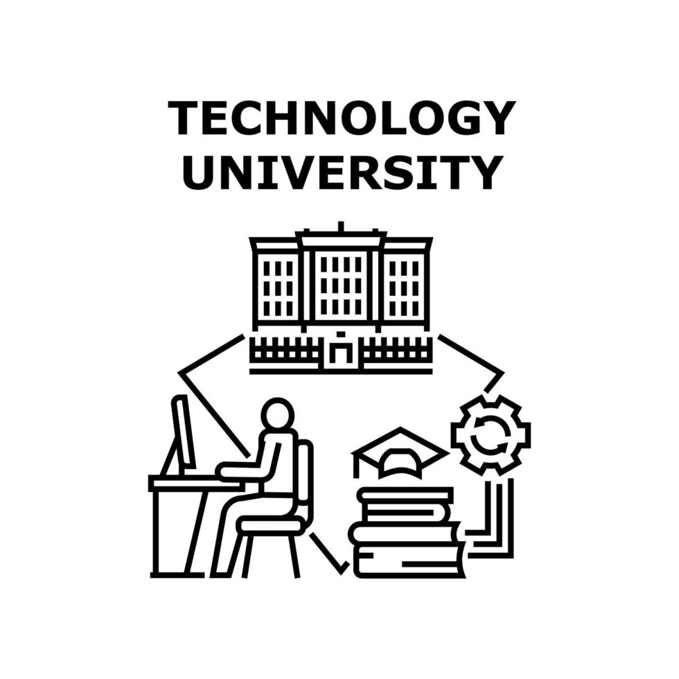 technologie universiteit pictogram vectorillustratie vector