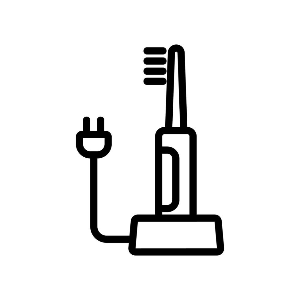 elektrische tandenborstel met draad pictogram vector overzicht illustratie