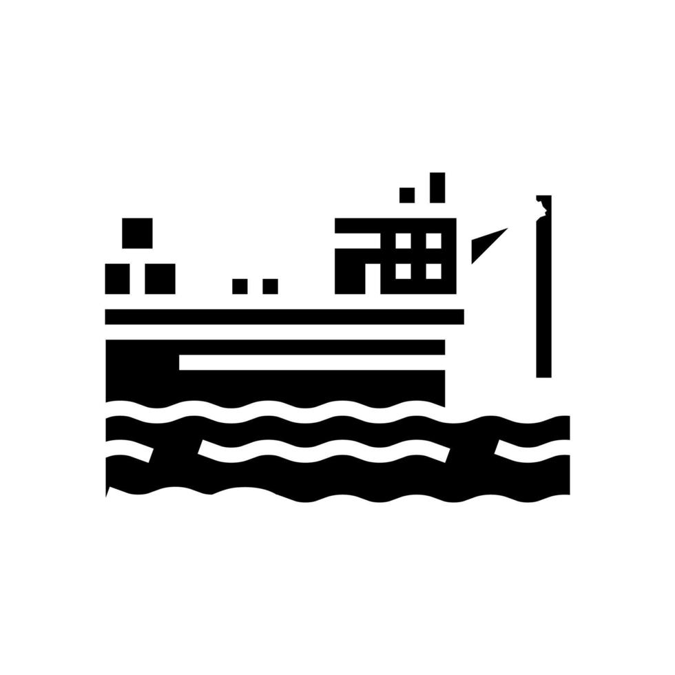 schip kraan apparatuur glyph pictogram vectorillustratie vector