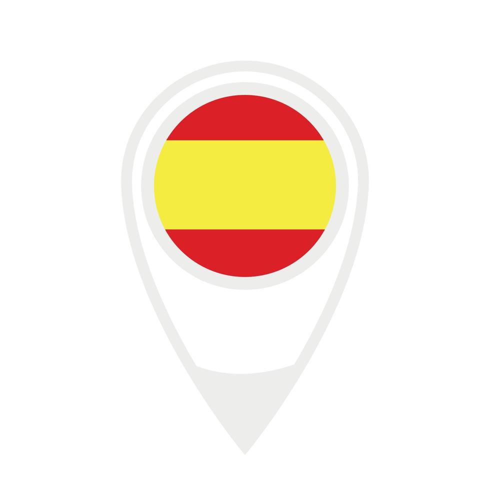 nationale vlag van spanje, ronde pictogram. vector kaart aanwijzer.