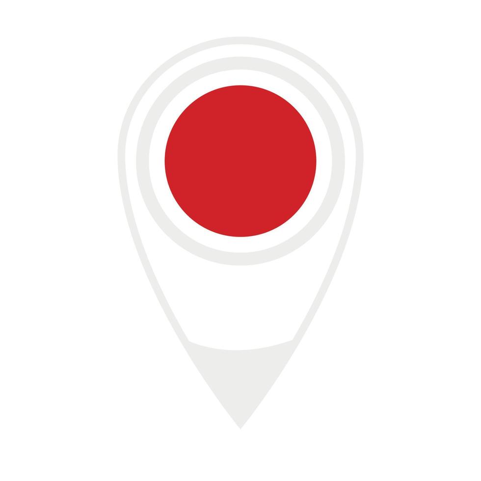 nationale vlag van japan, rond pictogram. vector kaart aanwijzer.