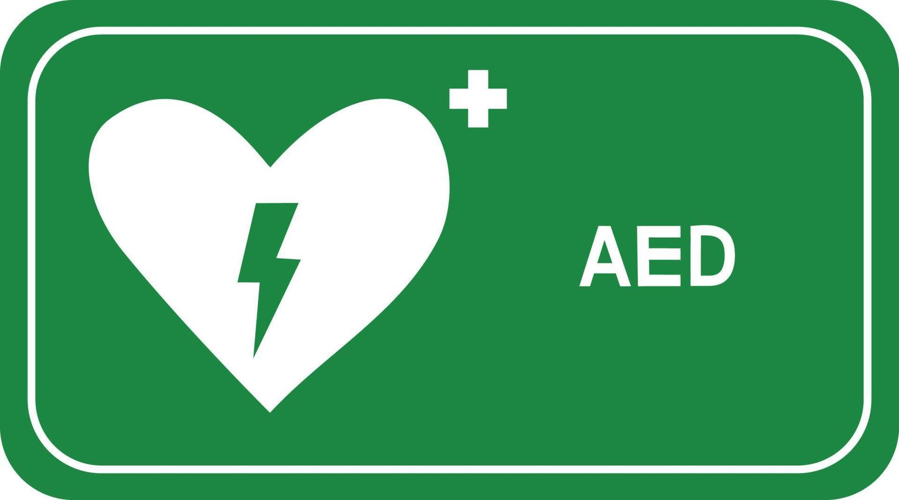 aed teken pictogram op witte achtergrond. vector