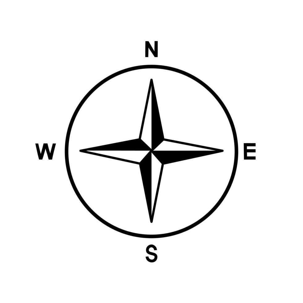 kompas pictogram op witte achtergrond. vector