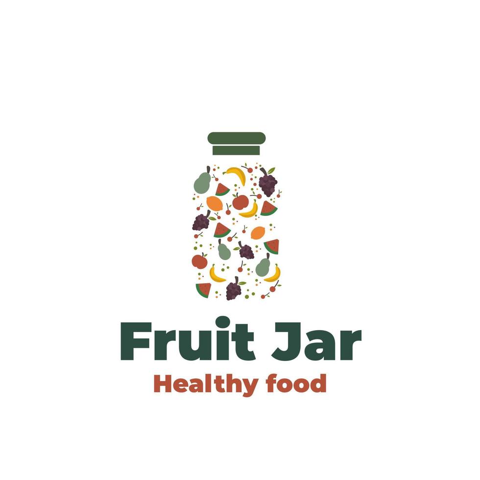 fruit in een pot illustratie logo vector