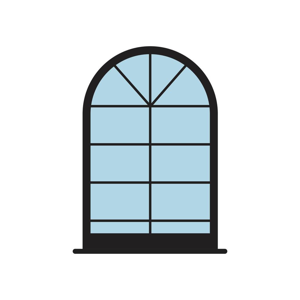 houten frame raam voor huis en appartement huis exterieur vector icon