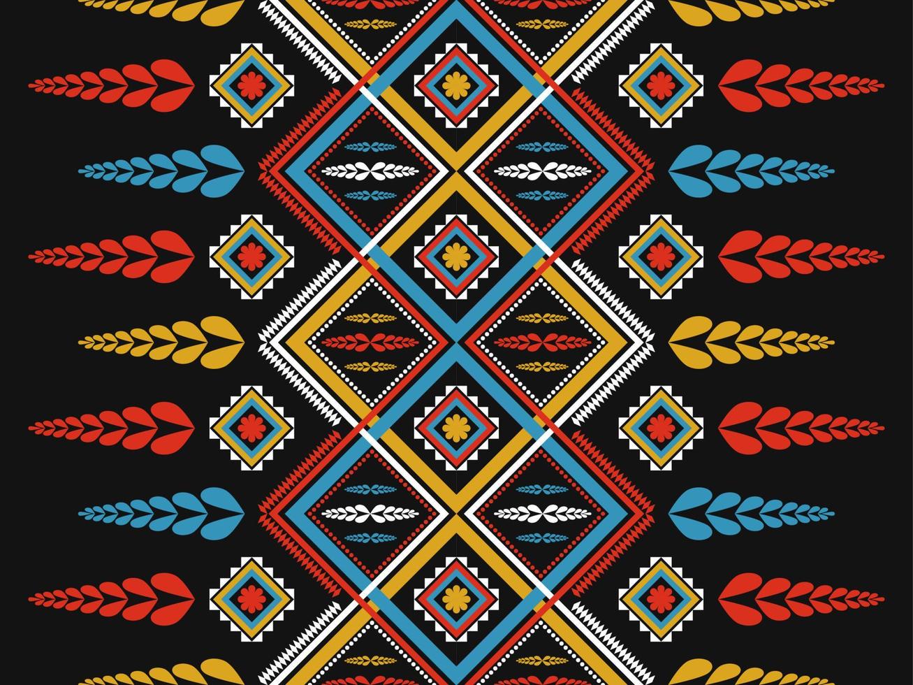 abstracte etnische bloemkunst. geometrische Oosterse naadloze patroon traditioneel. tribal stijl gestreept. ontwerp voor achtergrond, behang, vectorillustratie, stof, kleding, batik, tapijt, borduurwerk. vector