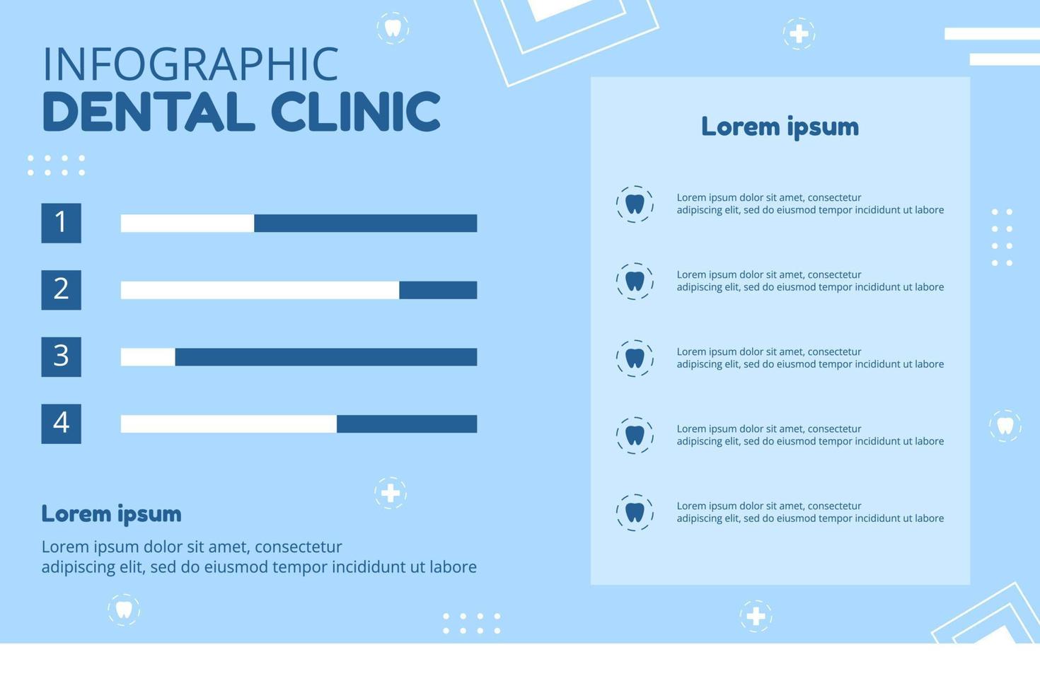 tandheelkundige kliniek infographic sjabloon handgetekende cartoon vlakke afbeelding vector