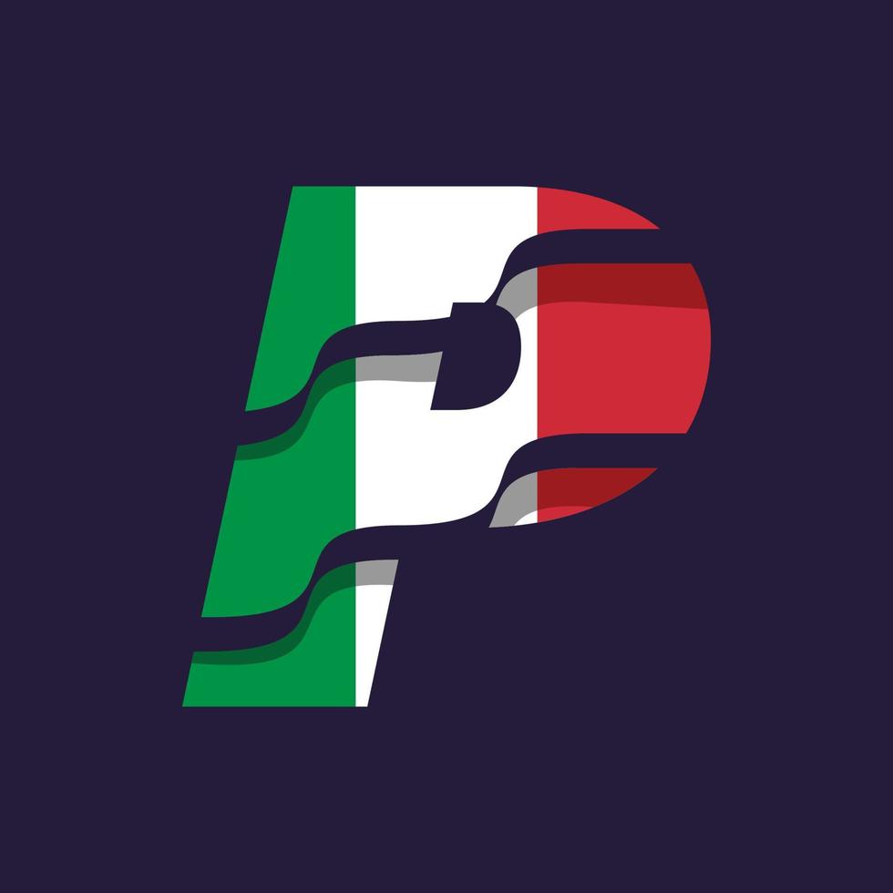 italië alfabet vlag p vector