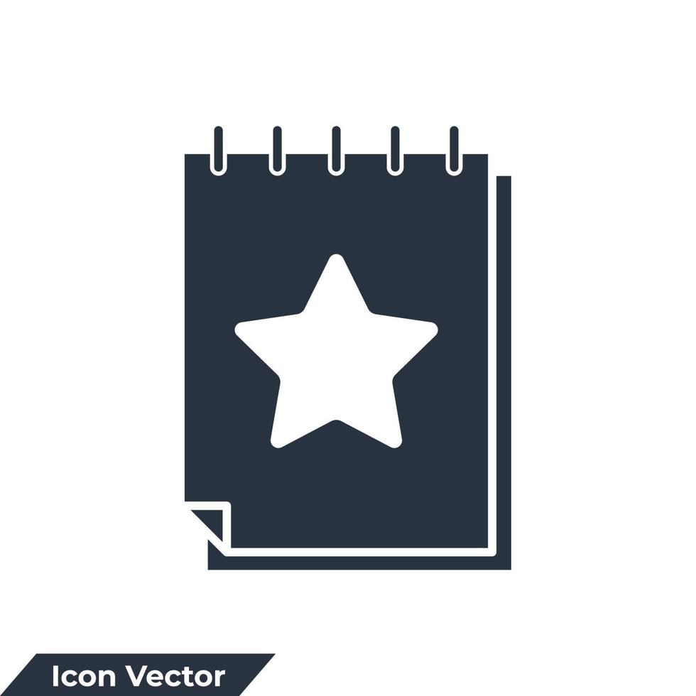 verlanglijstje pictogram logo vectorillustratie. ster in notebook-symboolsjabloon voor grafische en webdesigncollectie vector