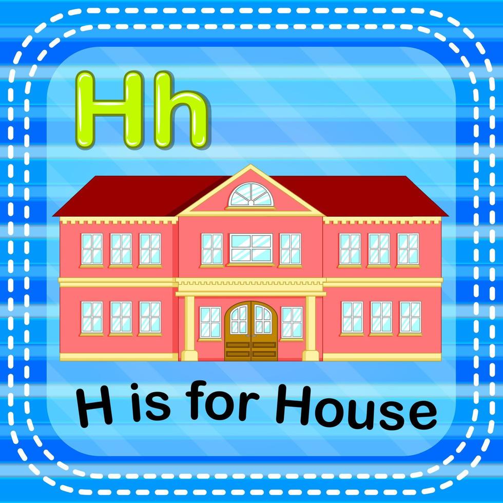 flashcard letter h is voor huis vector