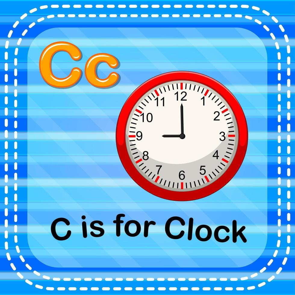 flashcard letter c is voor klok vector