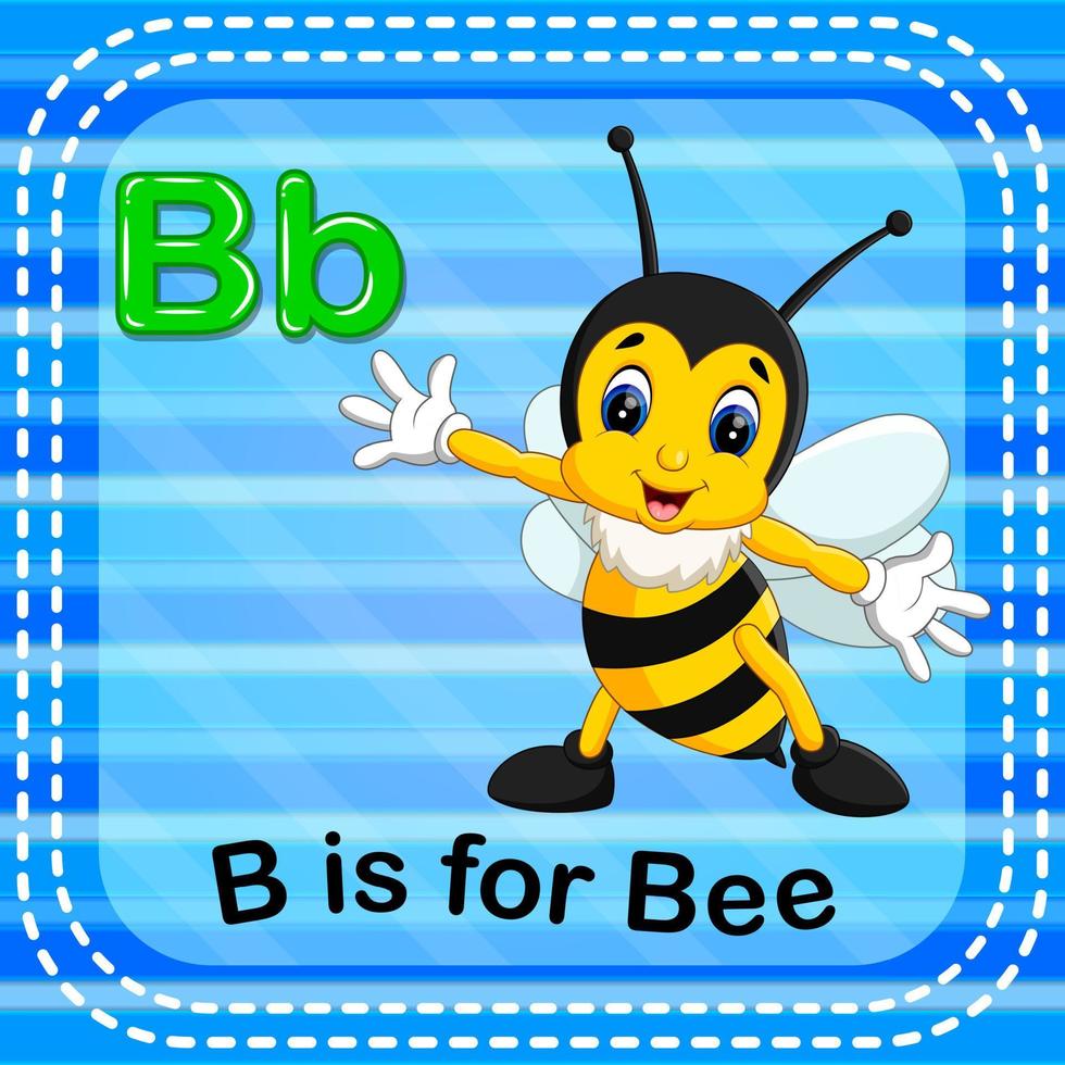 flashcard letter b is voor bij vector