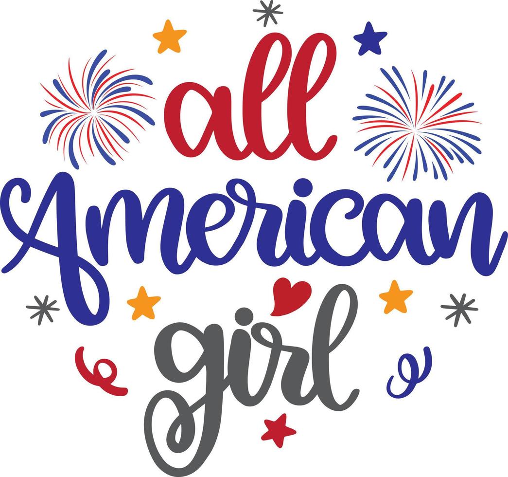 all american girl vector, 4 juli vector, amerika vector