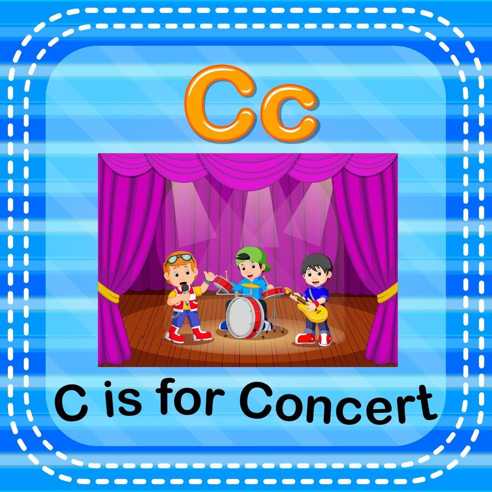 flashcard letter c is voor concert vector