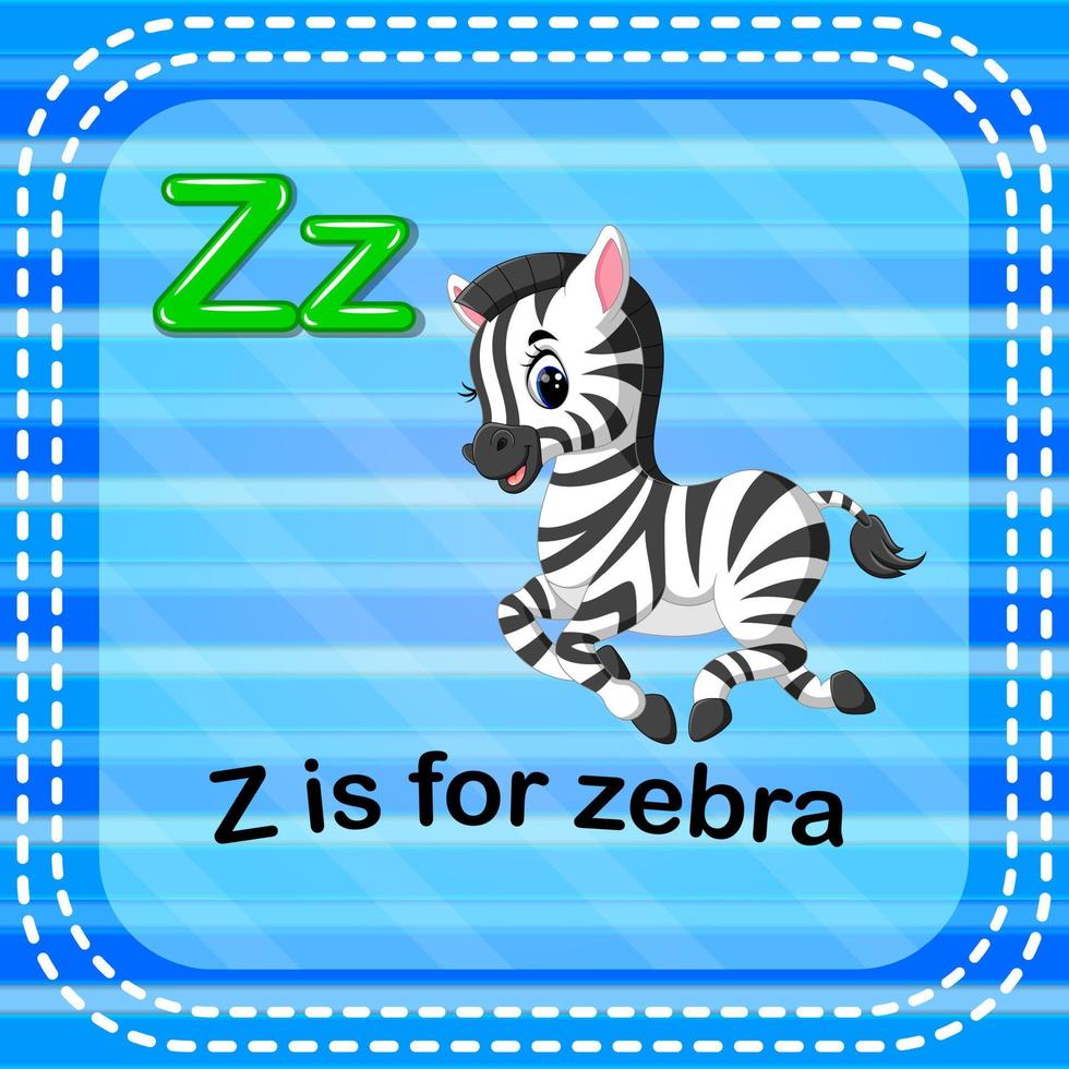 flashcard letter z is voor zebra vector