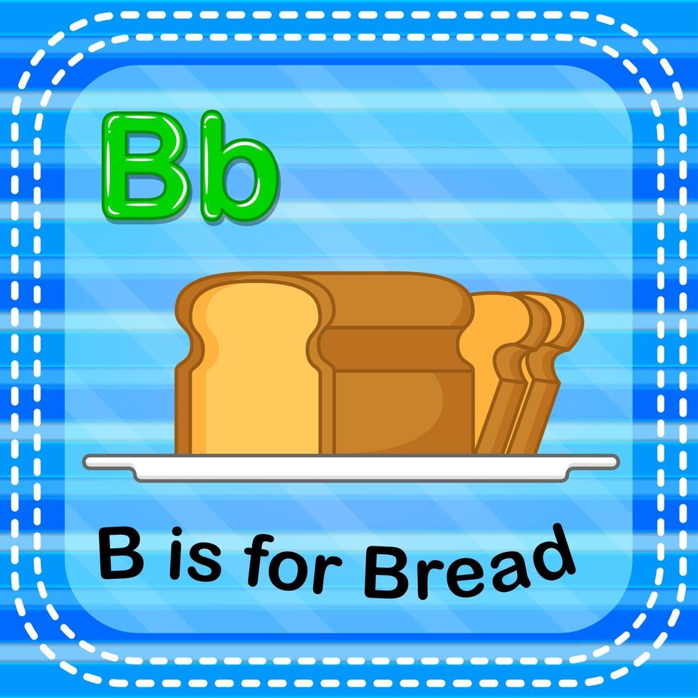 flashcard letter b is voor brood vector