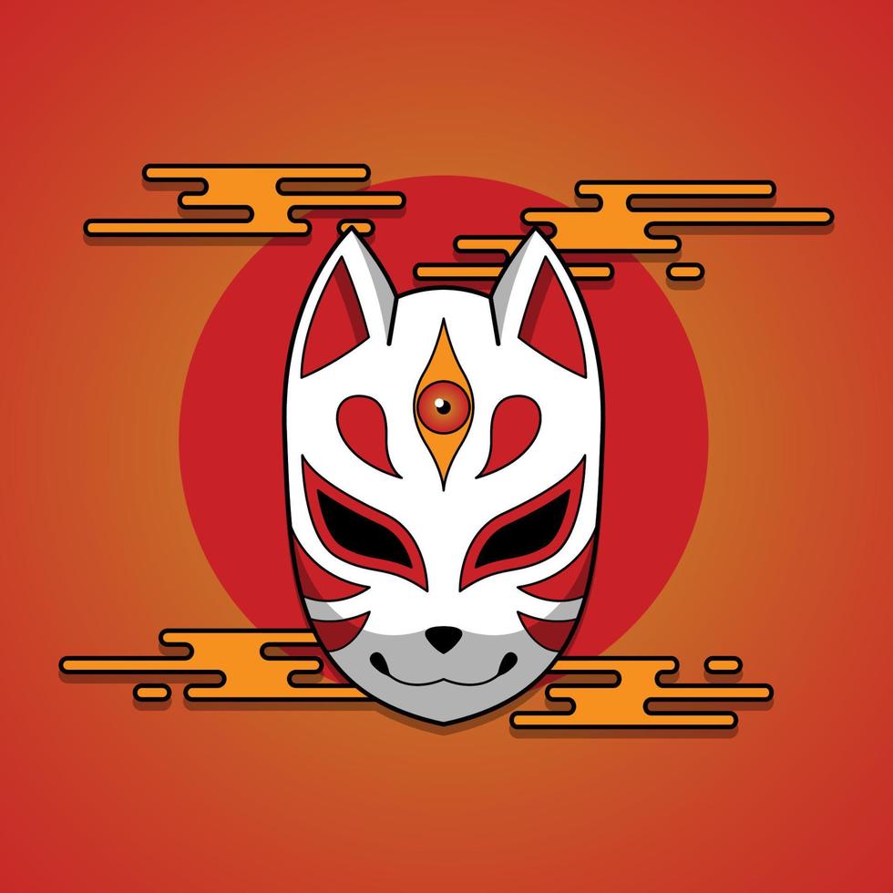 japans kitsune-masker, vectorillustratie eps.10 vector