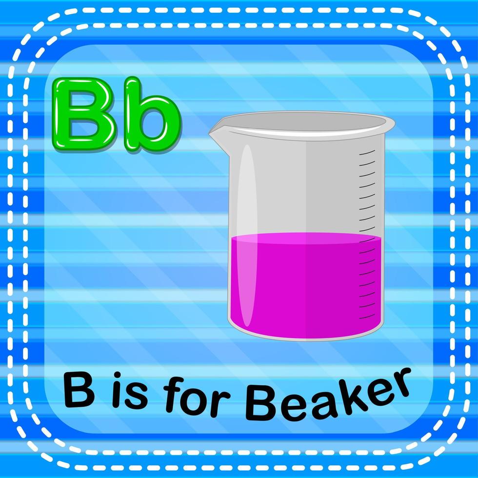 flashcard letter b is voor beker vector