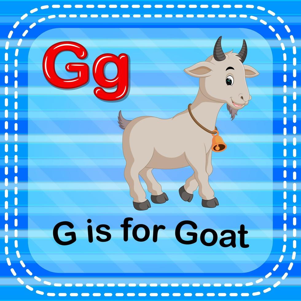 flashcard letter g is voor geit vector