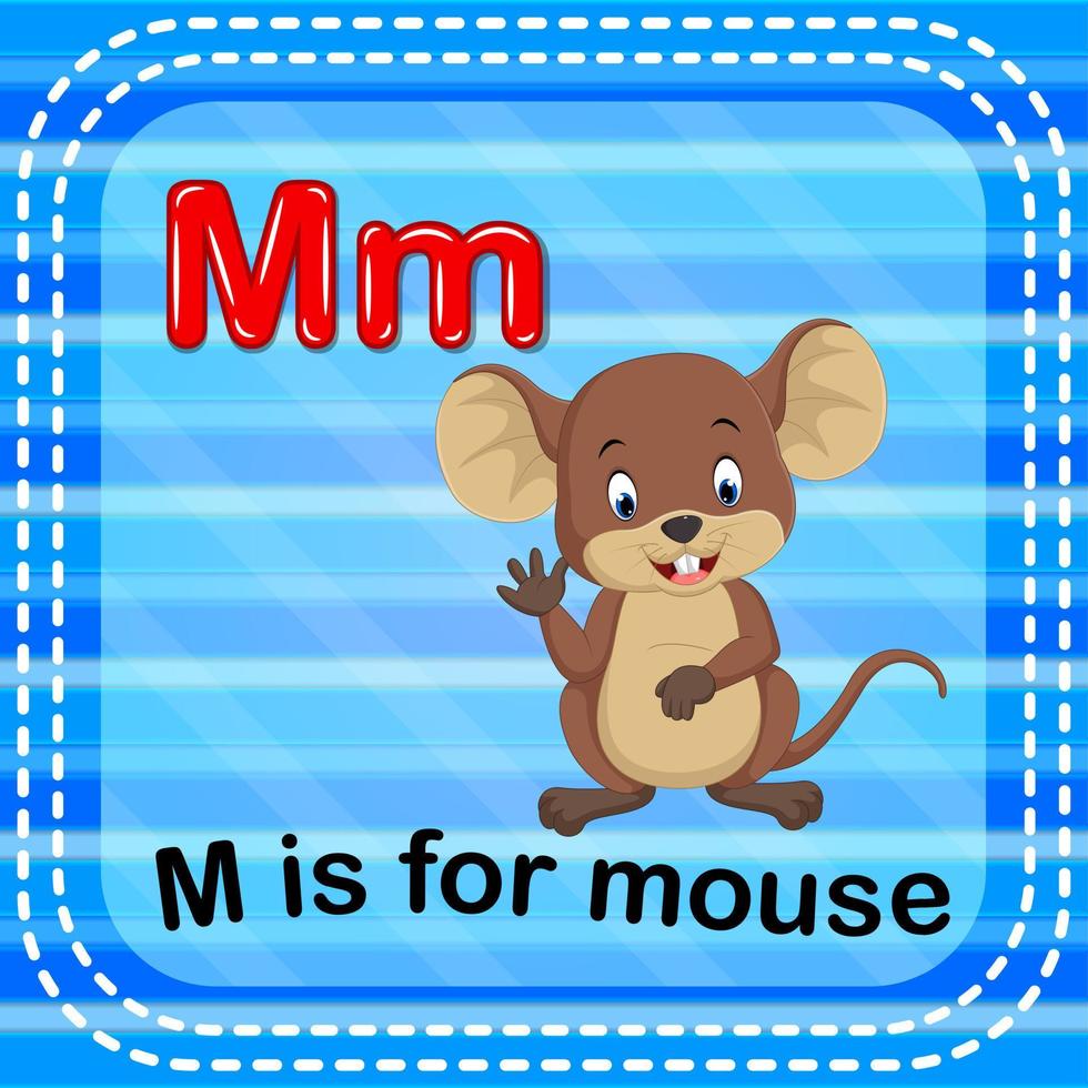 flashcard letter m is voor muis vector