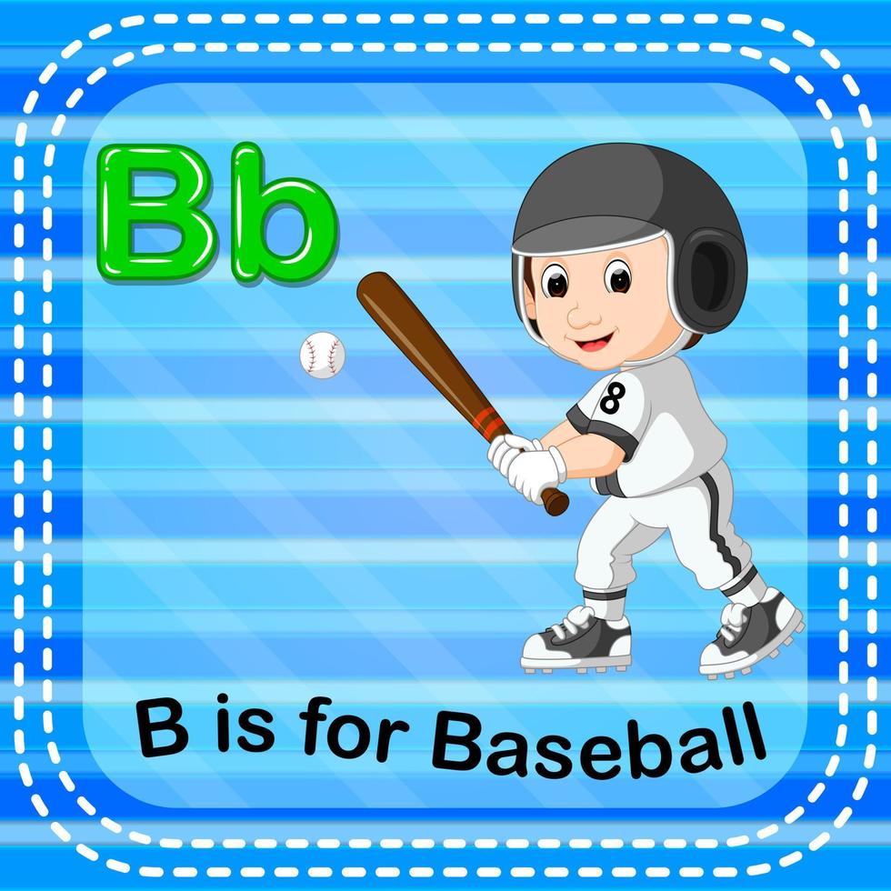 flashcard letter b is voor honkbal vector