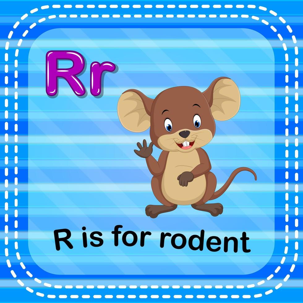 flashcard letter r is voor knaagdier vector