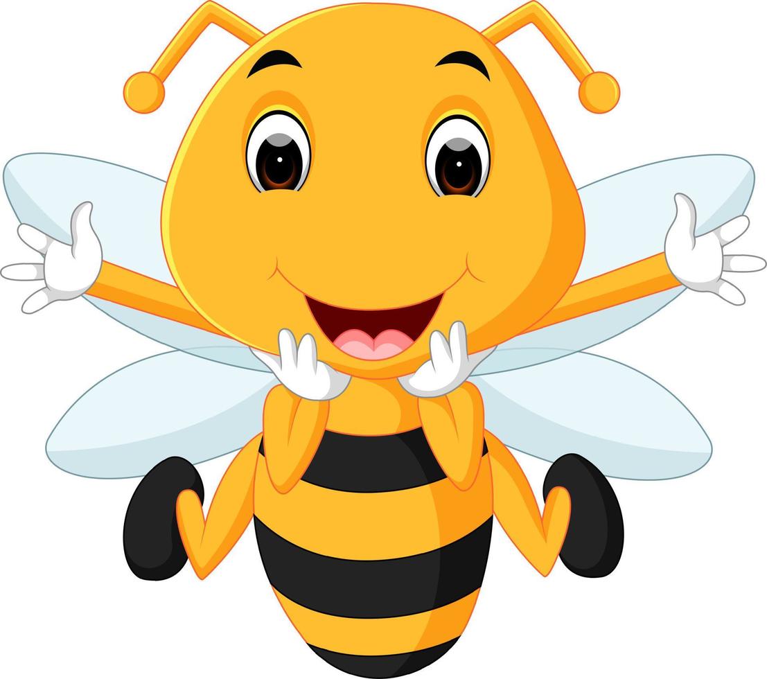 honingbij op een witte achtergrond vector
