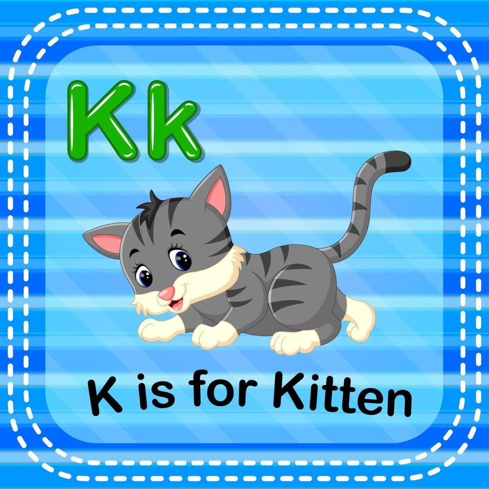flashcard letter k is voor kitten vector