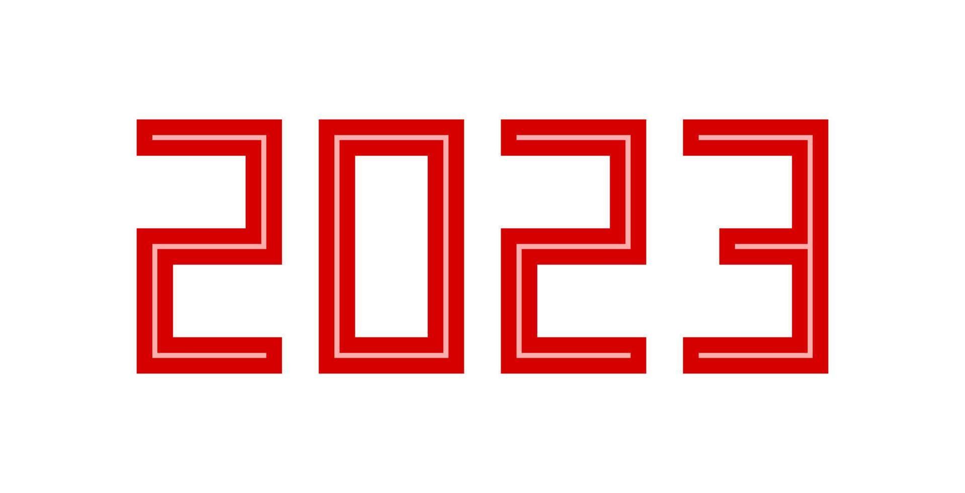 gelukkig nieuwjaar 2023 met getallen vector illustratie creatieve stijl.