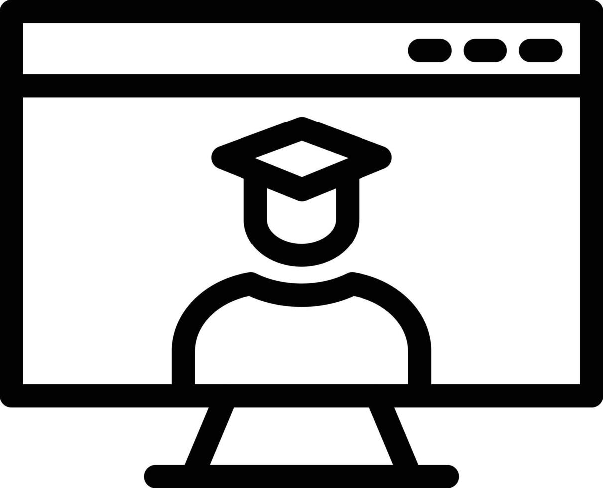 online onderwijs lijn pictogrammen vector