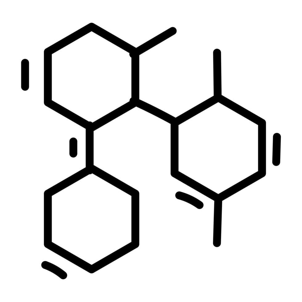 een bewerkbaar ontwerppictogram van samengestelde, organische chemie vector